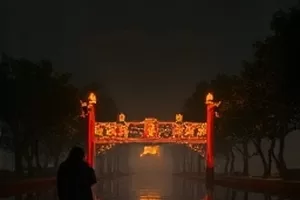 《第六号月台》封面，空荡站台与末班车灯